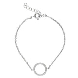 Pulseras Delicadas, Plata 925 bañada en rodio, Zirconia cúbica artificial