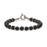 Pulsera de hombre, Plata de Ley 925, Piedra lava artificial