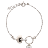 Pulseras Delicadas, Plata 925 bañada en rodio, Zirconia cúbica artificial