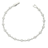 Pulsera de tenis, Plata 925 bañada en rodio, Zirconia cúbica artificial