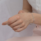 Pulsera de tenis, Plata 925 bañada en rodio, Zirconia cúbica artificial