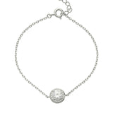 Pulseras Delicadas, Plata 925 bañada en rodio, Zirconia cúbica artificial