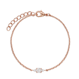 Pulseras Delicadas, Bañado en oro rosa, Zirconia cúbica artificial