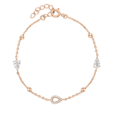 Pulseras Delicadas, Bañado en oro rosa, Zirconia cúbica artificial