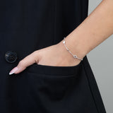 Pulseras Delicadas, Plata 925 bañada en rodio, Zirconia cúbica artificial