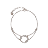 Pulseras Delicadas, Plata 925 bañada en rodio, Zirconia cúbica artificial