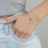 Pulseras Delicadas, Plata 925 bañada en rodio, Zirconia cúbica artificial
