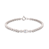 Pulsera de tenis, Plata 925 bañada en rodio, Zirconia cúbica artificial