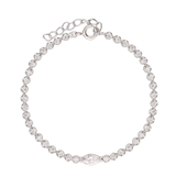 Pulsera de tenis, Plata 925 bañada en rodio, Zirconia cúbica artificial