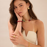 Pulsera de piedra, Bañado en oro, Cuarzo artificial