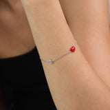 Pulseras Delicadas, Plata 925 bañada en rodio, Zirconia cúbica artificial, Esmalte