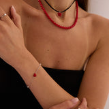 Pulseras Delicadas, Plata 925 bañada en rodio, Zirconia cúbica artificial, Esmalte