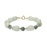 Pulsera de piedra, Bañado en oro, Jadeíta artificial