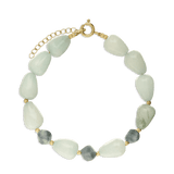 Pulsera de piedra, Bañado en oro, Jadeíta artificial