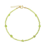 Ajorca para Tobillo, Bañado en oro, Peridoto artificial