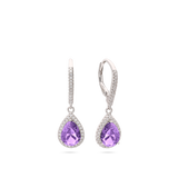 Gotas, Plata 925 bañada en rodio, Zirconia cúbica artificial