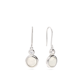 Gotas, Plata 925 bañada en rodio, Zirconia cúbica artificial, Calcedonia artificial