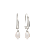 Gotas, Plata 925 bañada en rodio, Perla cultivada