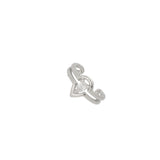 pendiente de hélice, Plata 925 bañada en rodio, Zirconia cúbica artificial