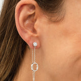 Gotas, Plata 925 bañada en rodio, Zirconia cúbica artificial