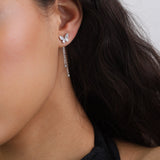 Gotas, Plata 925 bañada en rodio, Zirconia cúbica artificial