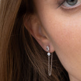 Gotas, Plata 925 bañada en rodio, Zirconia cúbica artificial