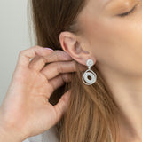 Gotas, Plata 925 bañada en rodio, Zirconia cúbica artificial