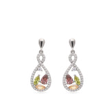 Gotas, Plata 925 bañada en rodio, Zirconia cúbica artificial