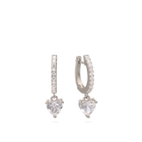 Aros, Plata 925 bañada en rodio, Zirconia cúbica artificial