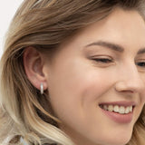 Aros, Plata 925 bañada en rodio, Zirconia cúbica artificial