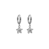 Aros, Plata 925 bañada en rodio, Zirconia cúbica artificial