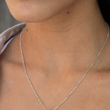 Collar colgante, Plata 925 bañada en rodio, Zirconia cúbica artificial