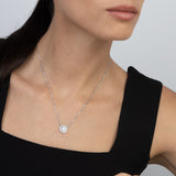Collar colgante, Plata 925 bañada en rodio, Zirconia cúbica artificial