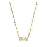 Collar colgante, Bañado en oro, Zirconia cúbica artificial