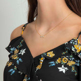 Collar colgante, Bañado en oro, Zirconia cúbica artificial
