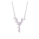 Collar colgante, Plata 925 bañada en rodio, Zirconia cúbica artificial