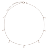 Collar gargantilla, Plata 925 bañada en rodio, Zirconia cúbica artificial