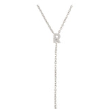 Collar colgante, Plata 925 bañada en rodio, Zirconia cúbica artificial