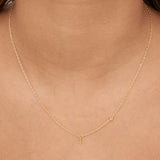 Collar colgante, Bañado en oro, Zirconia cúbica artificial
