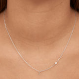 Collar colgante, Plata 925 bañada en rodio, Zirconia cúbica artificial