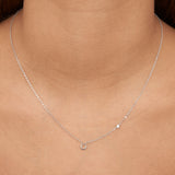 Collar colgante, Plata 925 bañada en rodio, Zirconia cúbica artificial