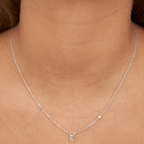 Collar colgante, Plata 925 bañada en rodio, Zirconia cúbica artificial