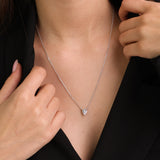 Collar colgante, Plata 925 bañada en rodio, Zirconia cúbica artificial