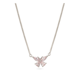 Collar colgante, Plata 925 bañada en rodio, Zirconia cúbica artificial