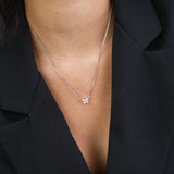 Collar colgante, Plata 925 bañada en rodio, Zirconia cúbica artificial