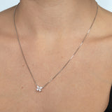 Collar colgante, Plata 925 bañada en rodio, Zirconia cúbica artificial