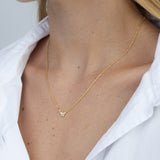 Collar colgante, Bañado en oro, Zirconia cúbica artificial