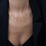 Cadena de elementos, Bañado en oro, Zirconia cúbica artificial