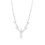 Collar colgante, Plata 925 bañada en rodio, Zirconia cúbica artificial