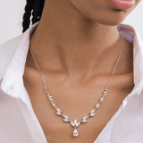 Collar colgante, Plata 925 bañada en rodio, Zirconia cúbica artificial